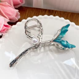 1pc blue fishtail metal grab clip large temperament beautiful starfish hairpin,back of the head shark clip hair ornament