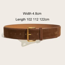 Women Luxury Design Suede Leather Wide Belt Casual Versatile Business Waist Strap Trendy Pin Buckle Waistband