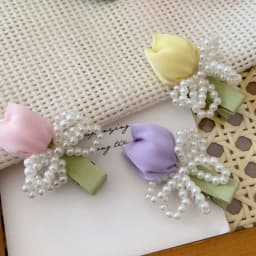 Gentle Diary~ Tulip Pearl Hairpin Fairy Mori Fairy Beauty Premium Sense Niche Bangs Side Headdress Hairpin
