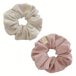 Four Beige Corduroy Hair Bands Are Soft and Skin-Friendly, Making It Easy to Create a Gentle Atmosphere in Spring!