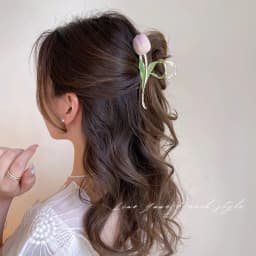 Small Fresh Tulip Flower Hairpin Back Head Grab Clip Pan Hair Shark Clip Japanese and Korean Style Senior Hair Accessories Women