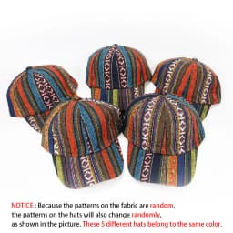 Bohemian Style Unisex Random Colorful Patterned Fabric Patchwork Baseball Cap Design Four Seasons Universal Hat