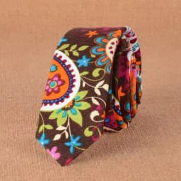 Men's Slim Cotton Linen 5cm Necktie Casual Tropical Skinny Designer Animal Narrow Vintage Floral Ties Wedding Accessories Gift