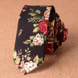 Men's Slim Cotton Linen 5cm Necktie Casual Tropical Skinny Designer Animal Narrow Vintage Floral Ties Wedding Accessories Gift