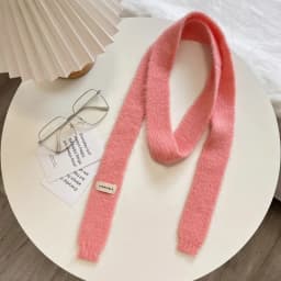 Knitted Scarves Korean Style Thin Scarf Fashionable Plush Long Solid Scarf Women's Imitation Mink Fur Y2K Girl Scarf for Warm