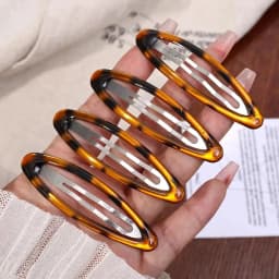 Vintage Leopard BB Hair Clip Y2K Korean Cute Charm Student Women Oval Print Glue Hair Accessories