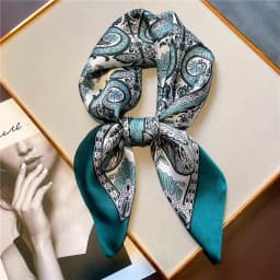 Vintage Paisley Printed Bandana Scarf Lightweight Soft Satin Stylish Versatile Neck Scarf For Women Hairbands Headscarf
