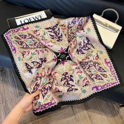 Vintage Paisley Printed Bandana Scarf Lightweight Soft Satin Stylish Versatile Neck Scarf For Women Hairbands Headscarf