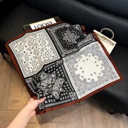 Vintage Paisley Printed Bandana Scarf Lightweight Soft Satin Stylish Versatile Neck Scarf For Women Hairbands Headscarf
