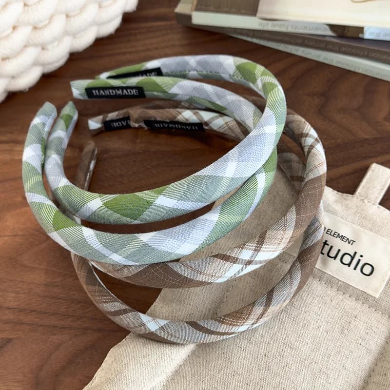 Headbands for Women Japanese Fashion Vintage Plaid Hair Hoop Hairbands Sweet Girl Hair Accessories Hair Bands Headdress Headwear