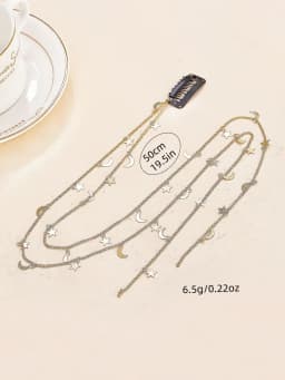 2pcs Moon Star Braided hair Chain Hair accessories Super Fairy headdress, suitable for women and girls