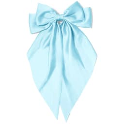 Women's Pink Bow Hair Clip, Large White Satin Bow, Long Tail Alligator Clip, Big Hair Bow Girl Suitable for Birthday Wedding Dan