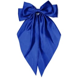 Women's Pink Bow Hair Clip, Large White Satin Bow, Long Tail Alligator Clip, Big Hair Bow Girl Suitable for Birthday Wedding Dan