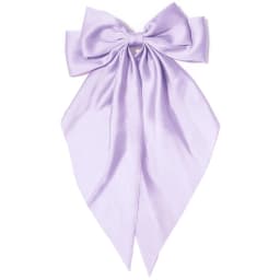 Women's Pink Bow Hair Clip, Large White Satin Bow, Long Tail Alligator Clip, Big Hair Bow Girl Suitable for Birthday Wedding Dan