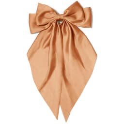 Women's Pink Bow Hair Clip, Large White Satin Bow, Long Tail Alligator Clip, Big Hair Bow Girl Suitable for Birthday Wedding Dan