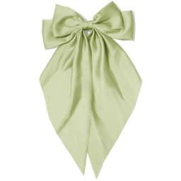 Women's Pink Bow Hair Clip, Large White Satin Bow, Long Tail Alligator Clip, Big Hair Bow Girl Suitable for Birthday Wedding Dan