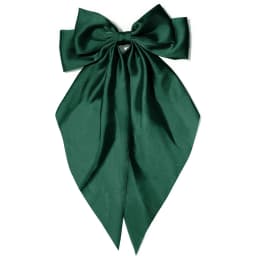Women's Pink Bow Hair Clip, Large White Satin Bow, Long Tail Alligator Clip, Big Hair Bow Girl Suitable for Birthday Wedding Dan