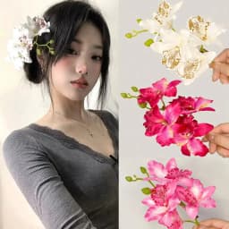 Bohemia Orchid Flower Fairy Hairpins Artificial Flowers Wedding Party Hair Clips Spring Summer Floral Barrette for Women Girls