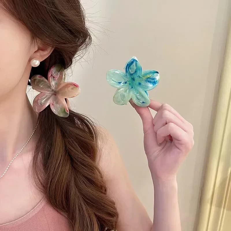 Flower Hair Crabs Hair Clips Fashion Casual Summer Flower Hair Claw Clip Shark Hairpin Barrettes