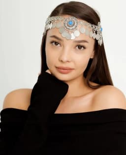 Afghan Vintage Alloy Coin Tassel Turquoise Head Chains for Women Bohemian Boho Tribal Gypsy Statement Hairband Ethnic Jewelry