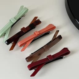 French Style Bowknot Hair Clip Women Girls Acrylic Spring Barrettes For Ponytail Long Hair Styling Party Headwear