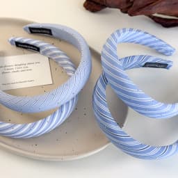 Beach Blue Striped Headbands New Twill Fabric Sponge Hair Hoop for Womans Girls Sweet Elegant Hair Band Fashion Retro Headdress