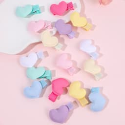 16Pcs Mini Heart Hair Clips Cute Small Love Barrettes Solid Kids Hairclips For Baby Girl Children's Infant Hairpin Accessories