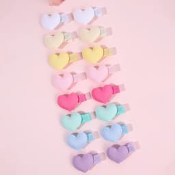 16Pcs Mini Heart Hair Clips Cute Small Love Barrettes Solid Kids Hairclips For Baby Girl Children's Infant Hairpin Accessories