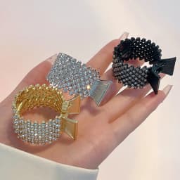 Full Rhinestone Hair Claw Strong Hold Non-Slip Metal Shark Ponytail Buckle Clip For Women Girls Thick Long Hair Summer Headwear