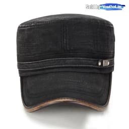 Leather Binding Washed White Distressed Cotton Adjustable Cadet Flat Cap Sun Hat Trucker Caps Dad Hats