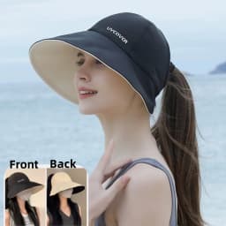 Foldable Sunhat Women Sunscreen UV Protection Cap Summer Outdoor Beach Fisherman Hat Adjustable Cotton Wide Brim Bucket Caps