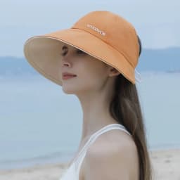 Foldable Sunhat Women Sunscreen UV Protection Cap Summer Outdoor Beach Fisherman Hat Adjustable Cotton Wide Brim Bucket Caps