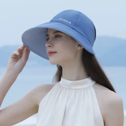 Foldable Sunhat Women Sunscreen UV Protection Cap Summer Outdoor Beach Fisherman Hat Adjustable Cotton Wide Brim Bucket Caps