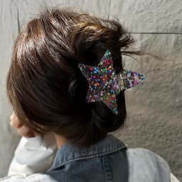 1 Pcs Women's Hair Clips Shiny Sequins Sparkling Stars Sweet Candy Colored Hair Grab Fashionable Versatile Hair Accessories Girl