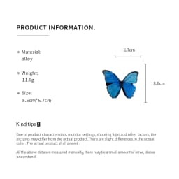 Fairycore Blue Butterfly Duck Hair Clips For Women Pastoral Style Fairy New Premium Design Sense Fashion Luxury Accessories K1