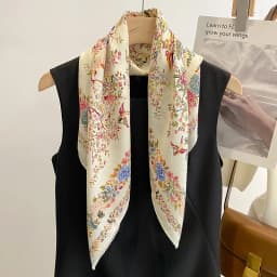 New Floral Print Cotton Bandanas 70cm Square Women's Headband Accessory Girls' Sun Protection Hairscarf Handkerchief Neckercrape