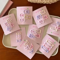 4pcs/set Cute Colorful Geometric Mini Hair Clips For Girls Sweet Hair Ornament Hairpins Barrettes Kids Lovely Hair Accessories