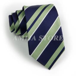 Men's Fashion Tie 7.5cm Tie Sage Green Orange Stripes Ties Business Meeting Suit Wedding Party Office Tie Men's Gift Accessorie
