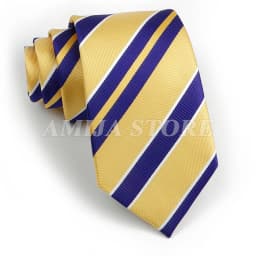 Men's Fashion Tie 7.5cm Tie Sage Green Orange Stripes Ties Business Meeting Suit Wedding Party Office Tie Men's Gift Accessorie
