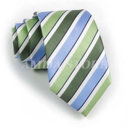 Men's Fashion Tie 7.5cm Tie Sage Green Orange Stripes Ties Business Meeting Suit Wedding Party Office Tie Men's Gift Accessorie