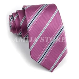 Men's Fashion Tie 7.5cm Tie Sage Green Orange Stripes Ties Business Meeting Suit Wedding Party Office Tie Men's Gift Accessorie