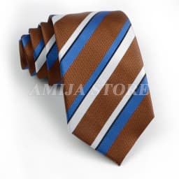 Men's Fashion Tie 7.5cm Tie Sage Green Orange Stripes Ties Business Meeting Suit Wedding Party Office Tie Men's Gift Accessorie