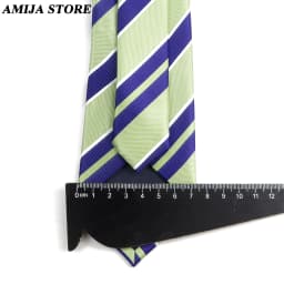 Men's Fashion Tie 7.5cm Tie Sage Green Orange Stripes Ties Business Meeting Suit Wedding Party Office Tie Men's Gift Accessorie