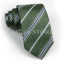 Men's Fashion Tie 7.5cm Tie Sage Green Orange Stripes Ties Business Meeting Suit Wedding Party Office Tie Men's Gift Accessorie