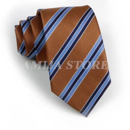 Men's Fashion Tie 7.5cm Tie Sage Green Orange Stripes Ties Business Meeting Suit Wedding Party Office Tie Men's Gift Accessorie