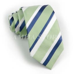 Men's Fashion Tie 7.5cm Tie Sage Green Orange Stripes Ties Business Meeting Suit Wedding Party Office Tie Men's Gift Accessorie