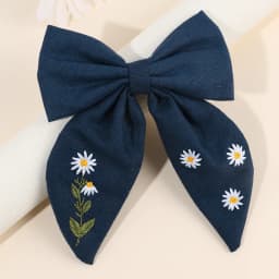 Premium Floral Embroidered Bow Hair Clip Popular Elegant Handmade Hairpin For Girls Women Children Daily Headdress Accessories