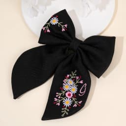 Premium Floral Embroidered Bow Hair Clip Popular Elegant Handmade Hairpin For Girls Women Children Daily Headdress Accessories