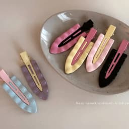 Korean Macaron Metal Wave Super Fairy Makeup Clip Internet celebrity seamless hairpin Side bangs clip Headgear Hair Accessories
