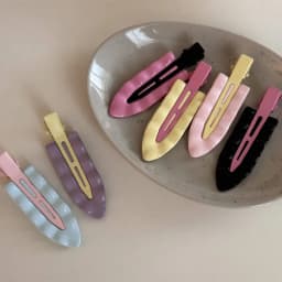 Korean Macaron Metal Wave Super Fairy Makeup Clip Internet celebrity seamless hairpin Side bangs clip Headgear Hair Accessories